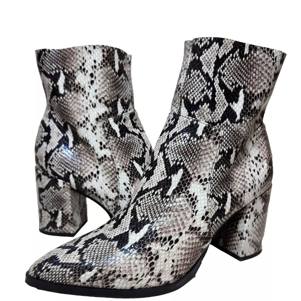 Tony Bianco Brazen Python Print Leather Boots Sz … - image 2